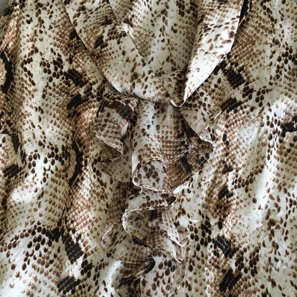 White House Black Market Snake Print Silk Blouse - Picture 3 of 7